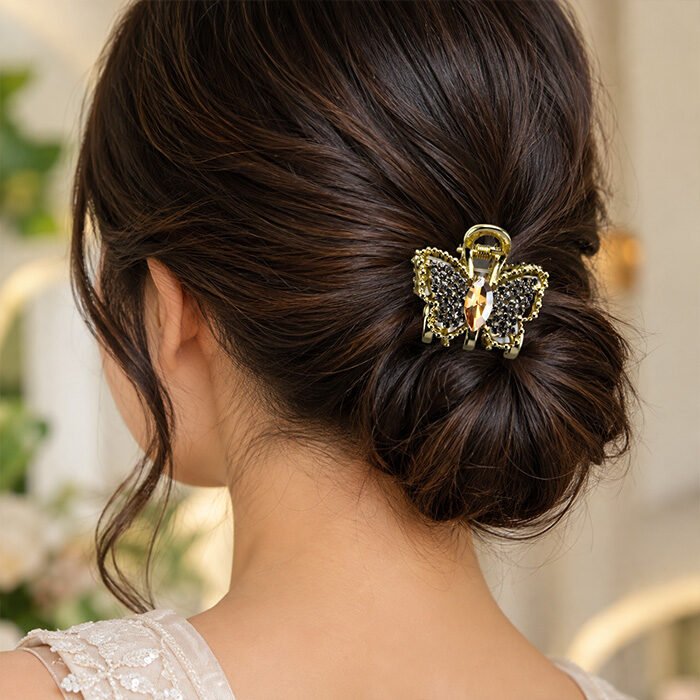 Champagne-Core-Pave-Butterfly-Mini-Claw-Clip-2 Champagne-Core-Pave-Butterfly-Mini-Claw-Clip-2