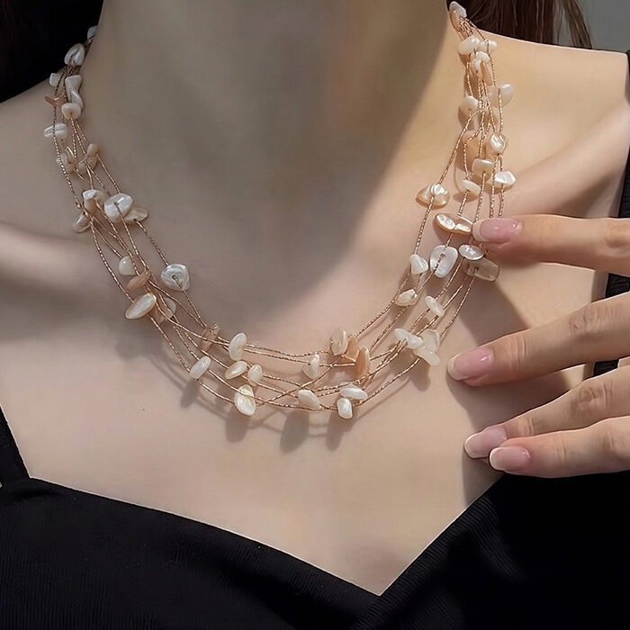 Champagne-Pearl-Vine-Floating-Multi-Strand-Choker-2