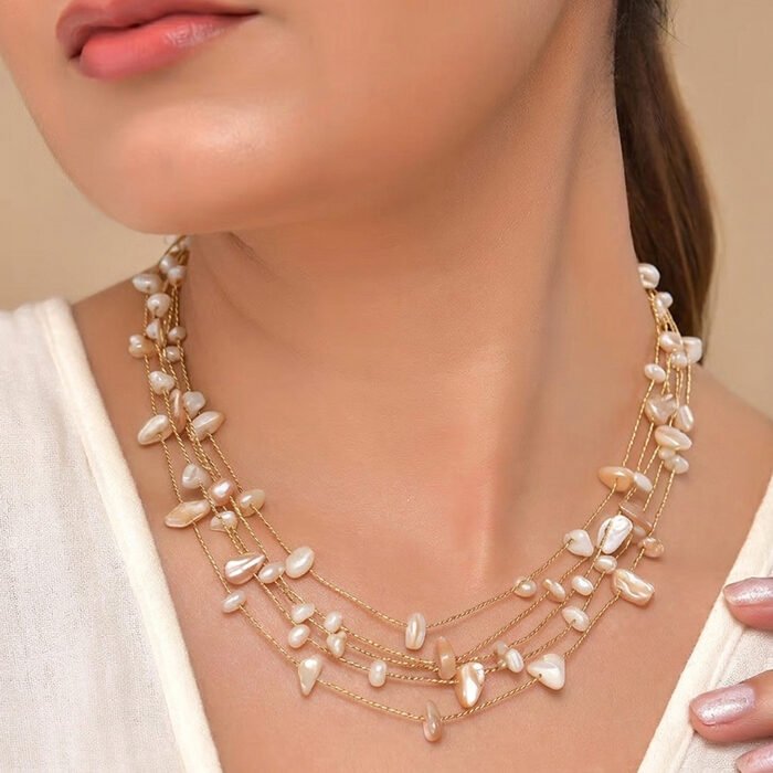 Champagne-Pearl-Vine-Floating-Multi-Strand-Choker-3