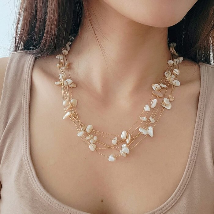 Champagne-Pearl-Vine-Floating-Multi-Strand-Choker-5