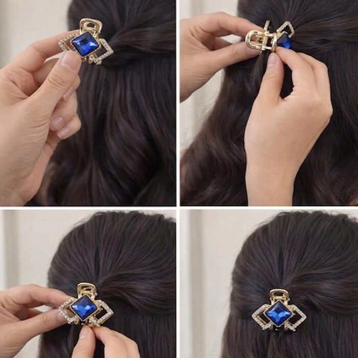 Cobalt-Solitaire-Geometric-Mini-Claw-Clip-2