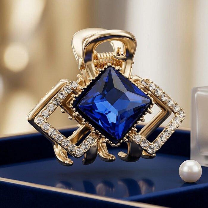 Cobalt-Solitaire-Geometric-Mini-Claw-Clip
