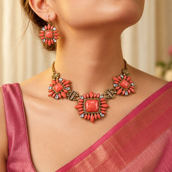 Coral-Rosette-Blossom-Kundan-Jewellery-Set-2 Coral-Rosette-Blossom-Kundan-Jewellery-Set-2