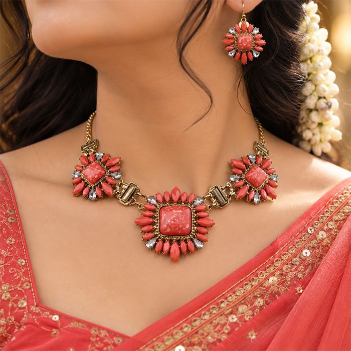 Coral-Rosette-Blossom-Kundan-Jewellery-Set-6 Coral-Rosette-Blossom-Kundan-Jewellery-Set-6