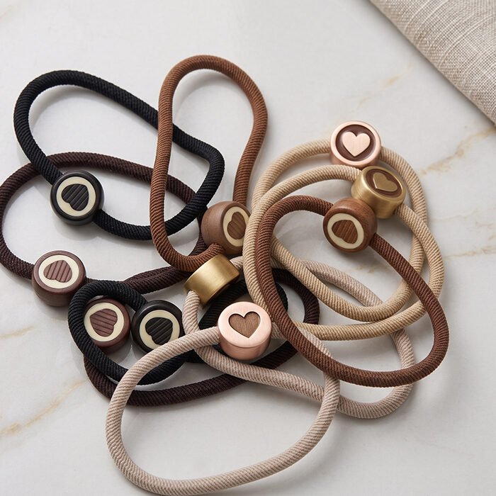 Embossed-Heart-Neutral-Hair-Tie-Pack-4