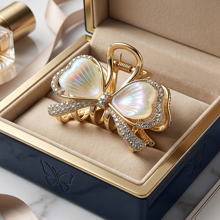 Gilded-Opalescent-Bow-Mini-Claw-Clip-2