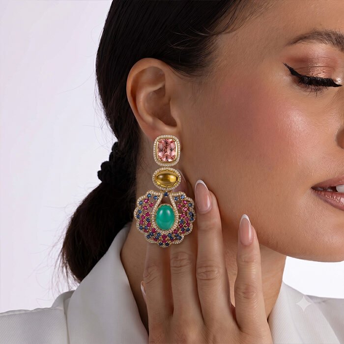 Green-multicolor-Noor-Earrings