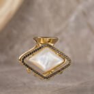 Hematite-Halo-Ivory-Diamond-Mini-Claw-Clip