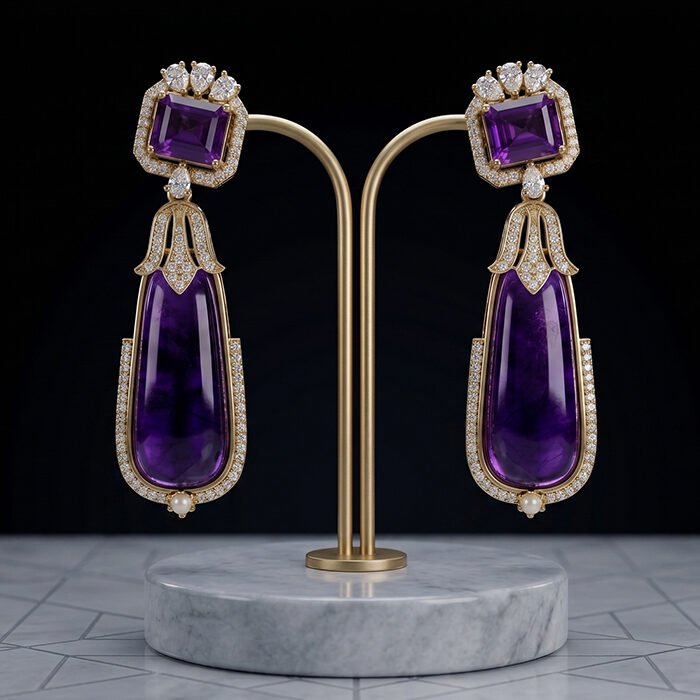 Heritage-Violet-Gemstone-Statement-Earrings