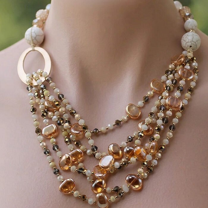 Honey-Amber-Multi-Strand-Loop-Choker