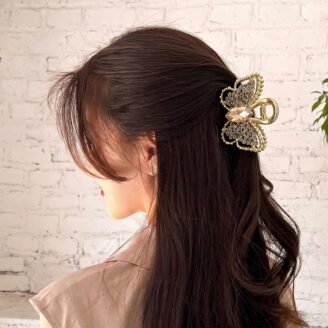 Iridescent Core Pave Butterfly Mini Claw Clip