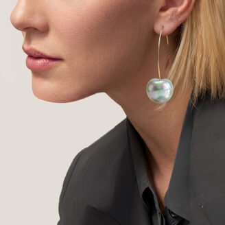 Jade-Cream Cerise Aura Hoop Drops