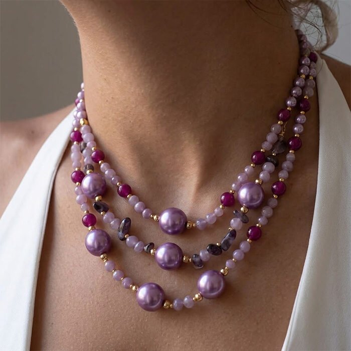Lilac-Orchid-Triple-Layered-Bead-Strands
