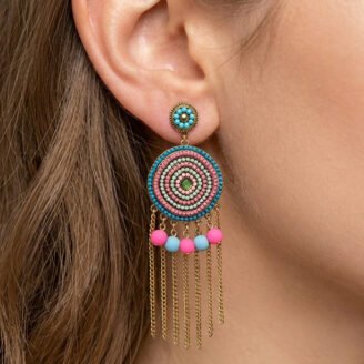 Mandala Mosaic Fringe Drops