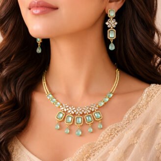 Mint Pavilion Geometric Crystal Set