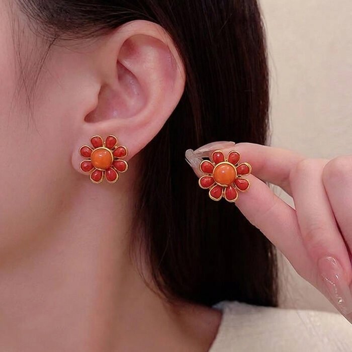 Orange-floral-pendant-Set-4