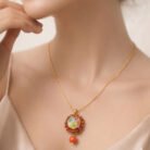 Orange-floral-pendant-Set-5