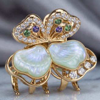 Pearlescent Iridescent Butterfly Mini Claw Clip