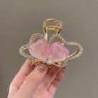 Pearlescent-Pink-Butterfly-Hematite-Halo-Mini-Claw-Clip