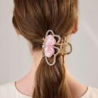 Pearlescent-Pink-Butterfly-Hematite-Halo-Mini-Claw-Clip-5