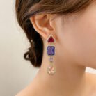 Purple-Multicolour-Sapphire-Earrings