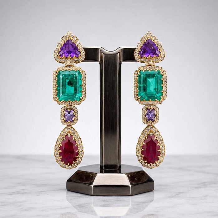 Purple-Multicolour-Sapphire-Earrings-3