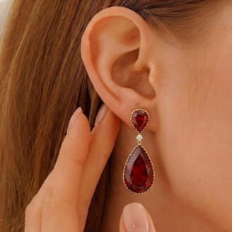 Red Sapphire Earrings
