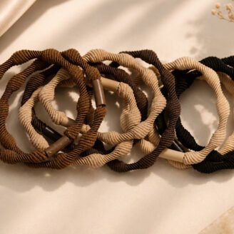 Ribbed Spiral Neutral Hair Tie Pack