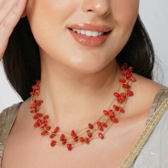 Scarlet Vine Floating Multi-Strand Choker