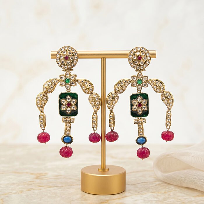 Sunehri-Virasat-Darbar-Jharokha-Polki-Earrings-5