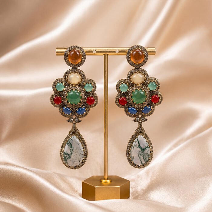 Sunehri-Virasat-Navratna-Shahi-Guldasta-Earrings
