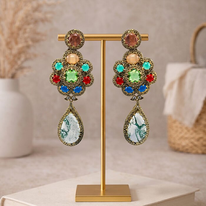 Sunehri-Virasat-Navratna-Shahi-Guldasta-Earrings-4