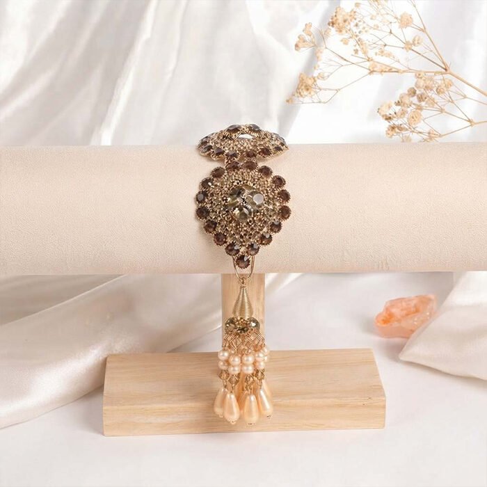 Champagne-Crystal-Floral-Adjustable-Kada-3