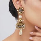Golden-Blossom-Pearl-Jhumka-Earrings