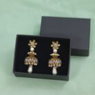 Golden-Blossom-Pearl-Jhumka-Earrings-2