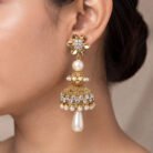 Golden-Blossom-Pearl-Jhumka-Earrings-4