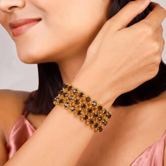 Golden Blush Crystal Stretch Bracelet