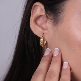Golden Spark Huggie Hoops