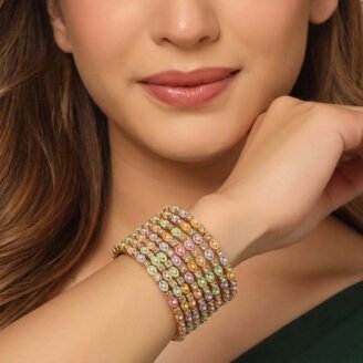 Pastel Pearl Kundan Bangle Set
