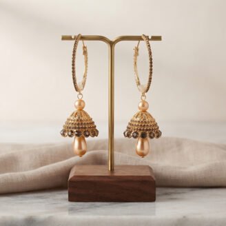 Pearl Luxe Jhumka Hoop Earrings