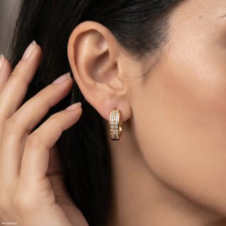 Royal Pave Huggie Hoops