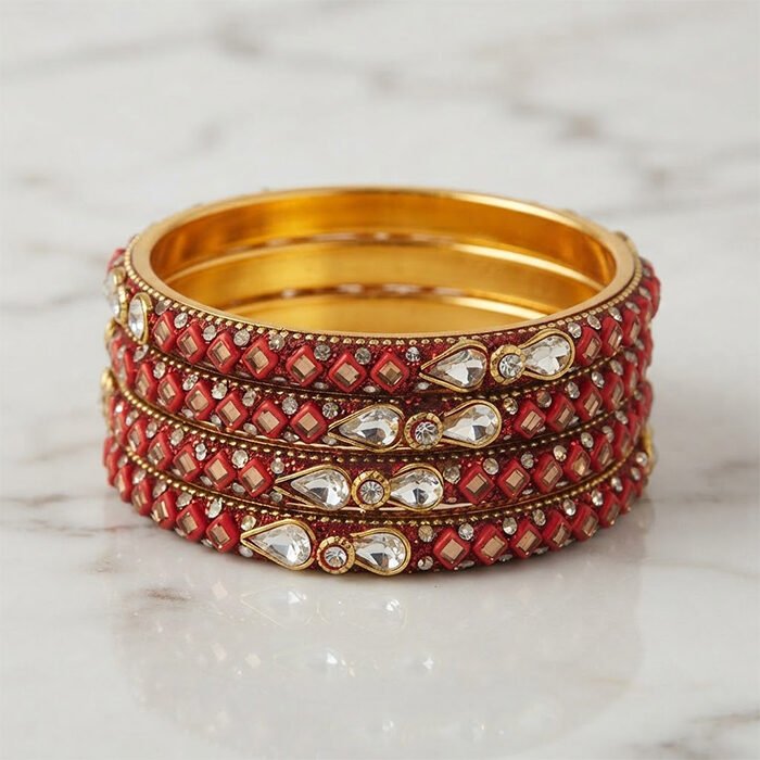 Royal-Scarlet-Kundan-Bangle-Set-4