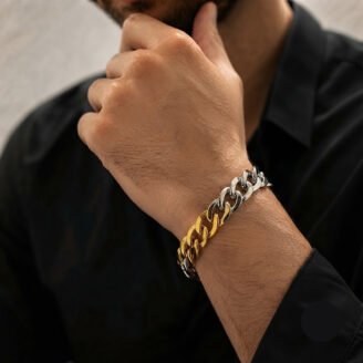 Aurelia Duo-Tone Statement Chain Bracelet
