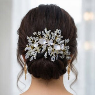 Celestial Pearl Blossom Bridal Hair Comb