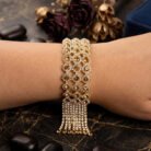 Zareen Champagne Crystal Tassel Bracelet