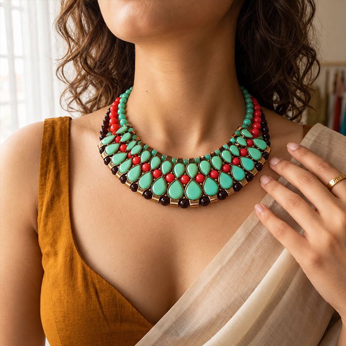 Roselle-Blush-Teardrop-Kundan-Necklace-3