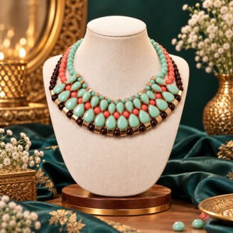 Seraphina Turquoise Cascade Kundan Necklace
